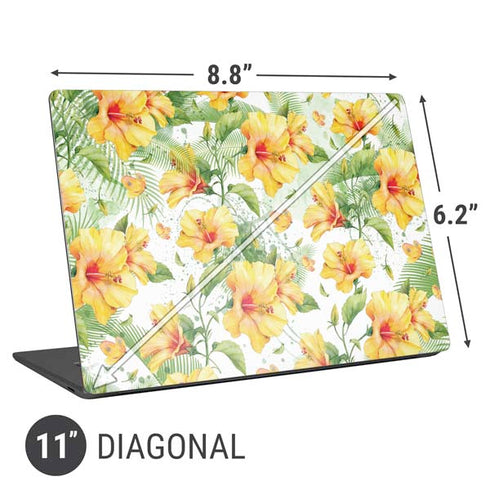 Yellow Hibiscus Universal Laptop 11in (8.8 x 6.2in) Skin